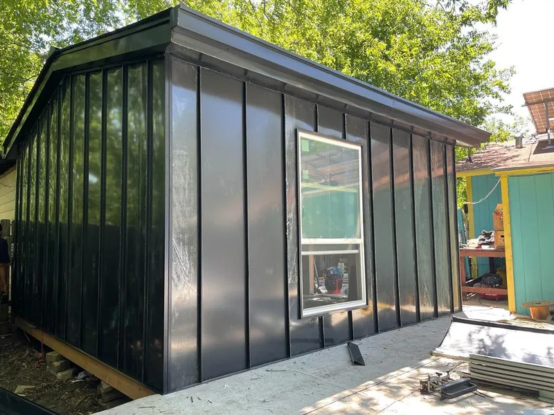 Black standing seam metal wall panels for Metal Roof Installation in Blackhawk